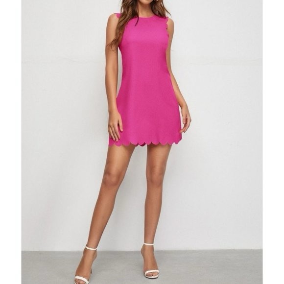 Dresses & Skirts - Pink Scallop Trim Dress